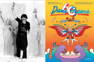 Classic shot of Peter Max on Reagan's White House lawn in 1981 and the July 5, 2019 Dan's Papers cover art