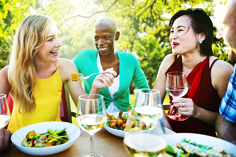 Friends Friendship Outdoor Dining People Concept