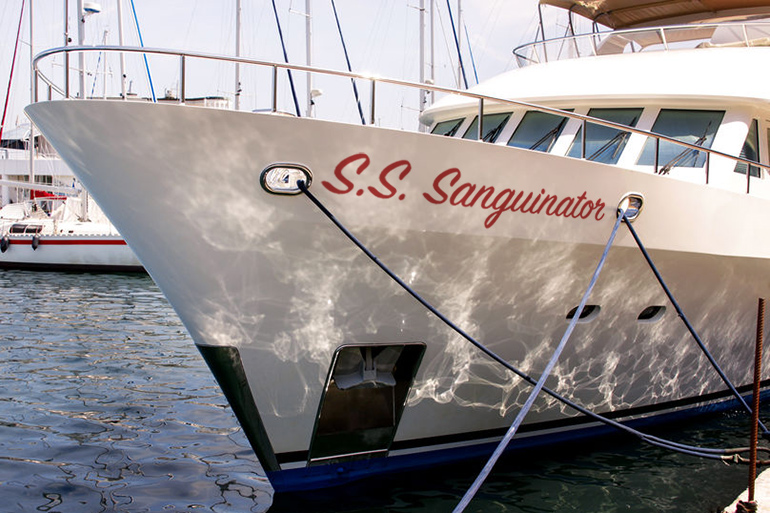 Lieutenant Bloodlust's S.S. Sanguinator yacht in Sag Harbor