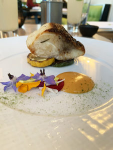 Crispy Montauk Striped Bass at Topping Rose House, Photo: Genevieve Horsburgh