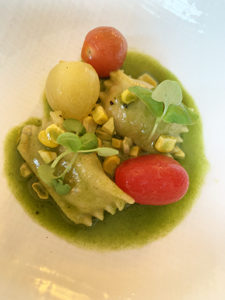 Sweet Corn Agnolotti at Topping Rose House, Photo: Genevieve Horsburgh