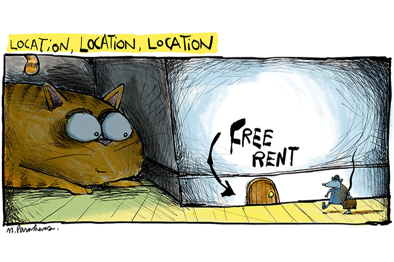Buying a house cartoon by Mickey Paraskevas