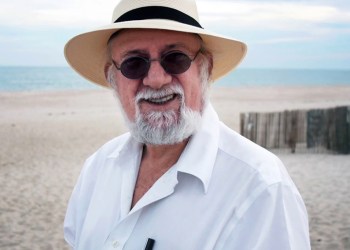 Dan Rattiner on the beach in the Hamptons