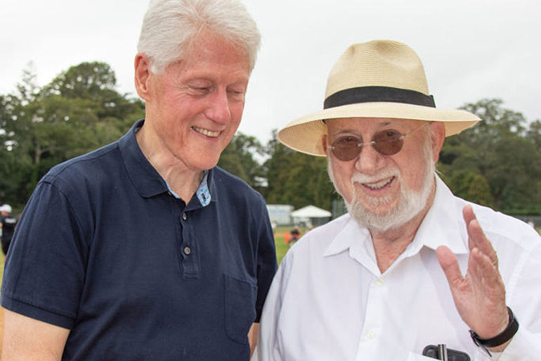 Dan Rattiner and Bill Clinton at 2019 Artists & Writers Game