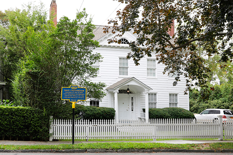 David Frothingham's Sag Harbor home has a marker bearing his name