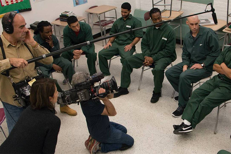 Filming 'College Behind Bars' BPI students at Eastern Correctional Facility