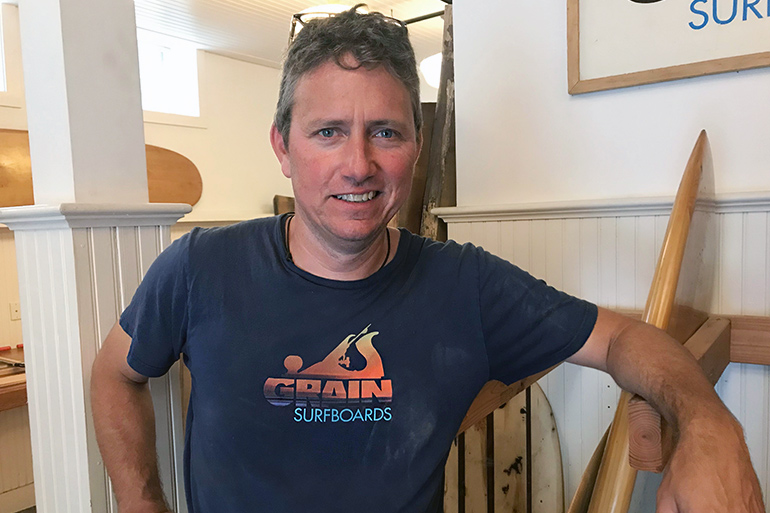 Grain Surfboards Hamptons owner Brian Schopfer