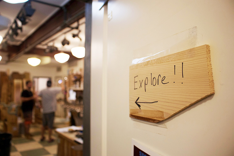 Grain Surfboards Explore sign