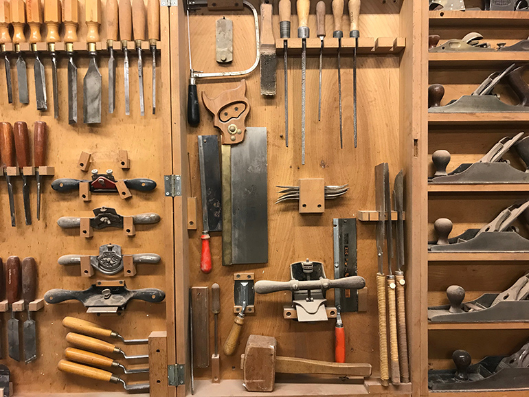 Classic hand tools at Nico Yektai's studio