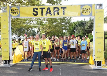 Sailor Brinkley Cook and Jack Brinkley Cook at the 2019 Race of Hope, part of the annual Week of Hope