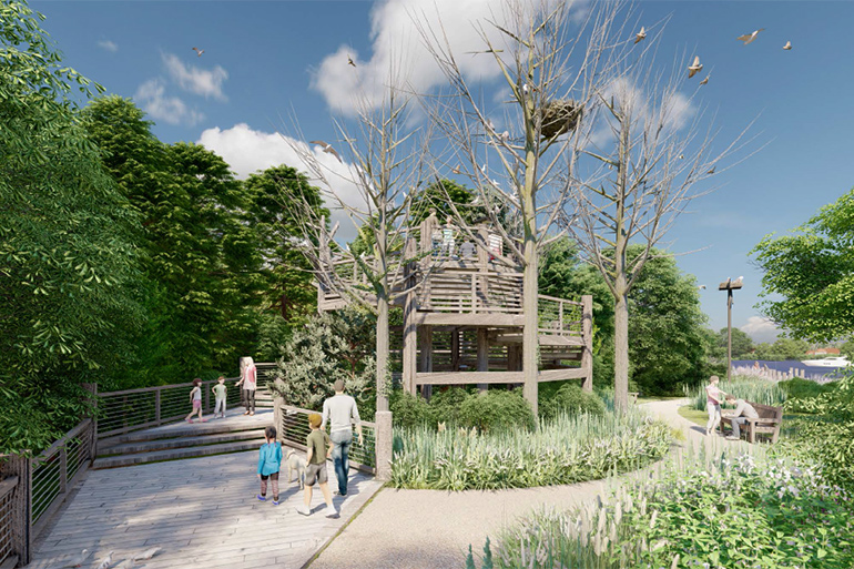 Render of tower planned for John Steinbeck Waterfront Park