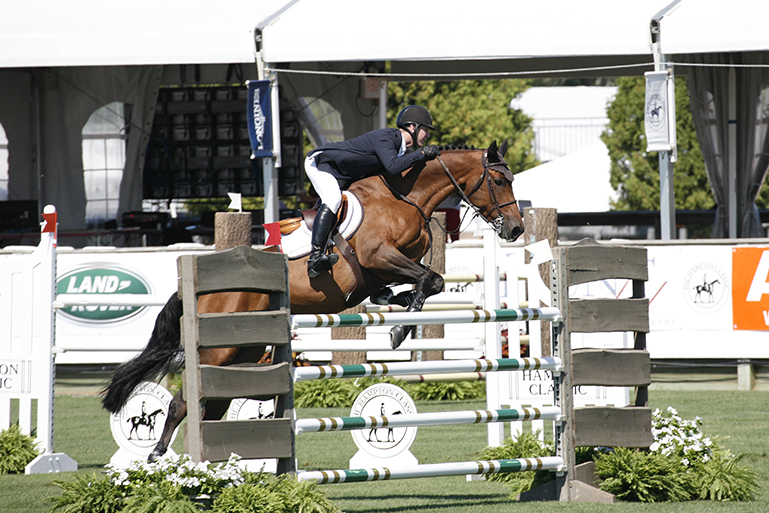 A rider at the Hampton Classic Horse Show