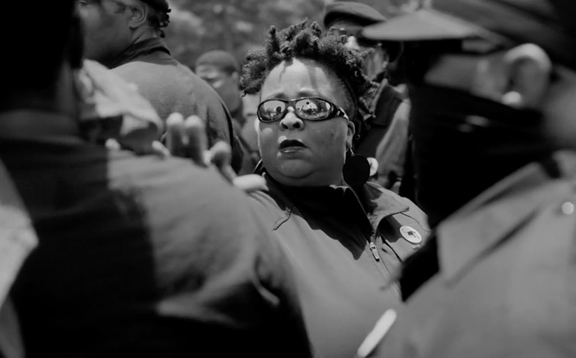 Krystal Muhammad leads the Panthers in protest in What You Gonna Do When the World's on Fire