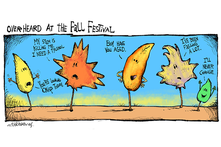 Fall in the Hamptons cartoon by Mickey Paraskevas