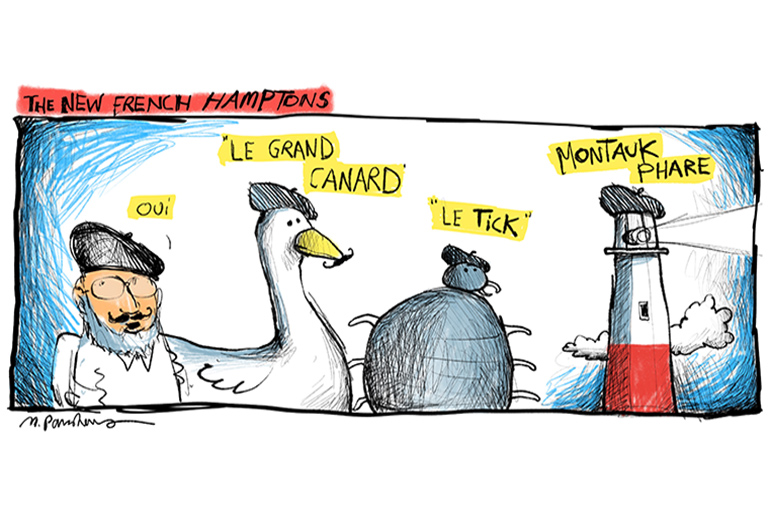 French Hamptons cartoon by Mickey Paraskevas