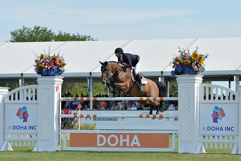 Mario Deslauriers rode Bardolina to victory in the 2019 Hampton Classic Grand Prix