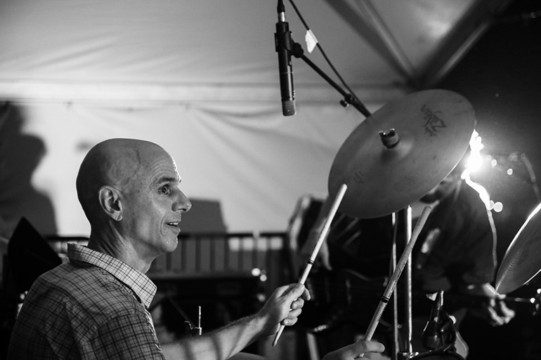 John Soldo on drums for The Scofflaws