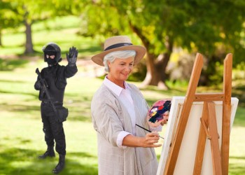 Hamptons Police arrest en plein air straw hat painter in Sagaponack, a seasonal rural actor who outstayed her contract