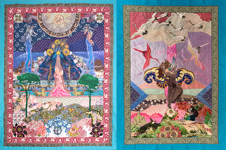 "Divine Order" and "Praying for the World" tapestries by Amy Zerner