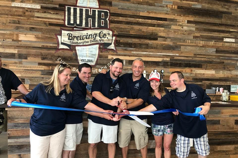 Westhampton Beach Brewing Co.’s ribbon cutting in 2018