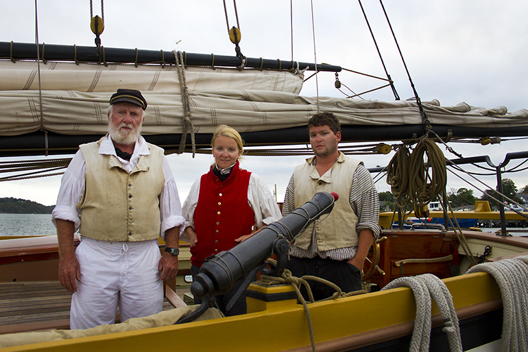 The captain and crew of the Privateer ship LYNX at the Maritime Festival