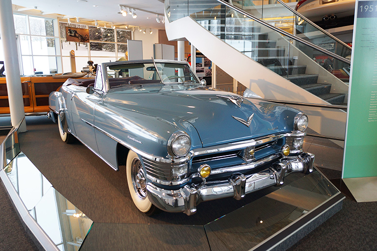 Blue 1951 Chrysler New Yorker Convertible Coupe