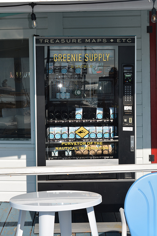 Greenie Supply & Tackle treasure map vending machine