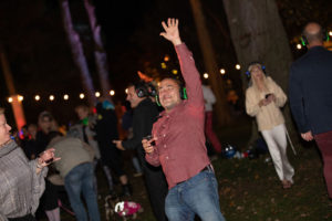 A guest busting a move at the Halloween Silent Disco Dance Party