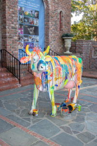 Mickey Paraskevas's painted cow sculpture