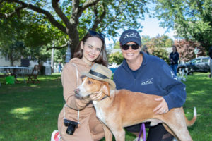 Bow Tie Pet Club's Katya Bychkova, Director of Adoptions and Fosters Katie McEntee with Arie