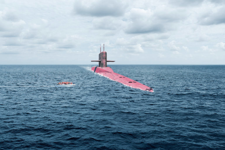 Hamptons Police Department submarine is pink for Breast Cancer Awareness Month