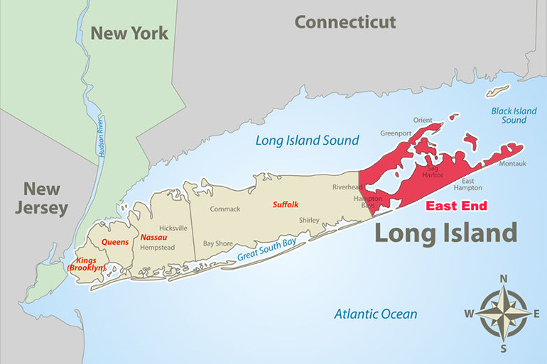 Annexed East End map Long Island