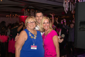 Host Jason Galka with Susie Rodan and Stacy Quarty of Lucia’s Angels and the Coalition for Women’s Cancers