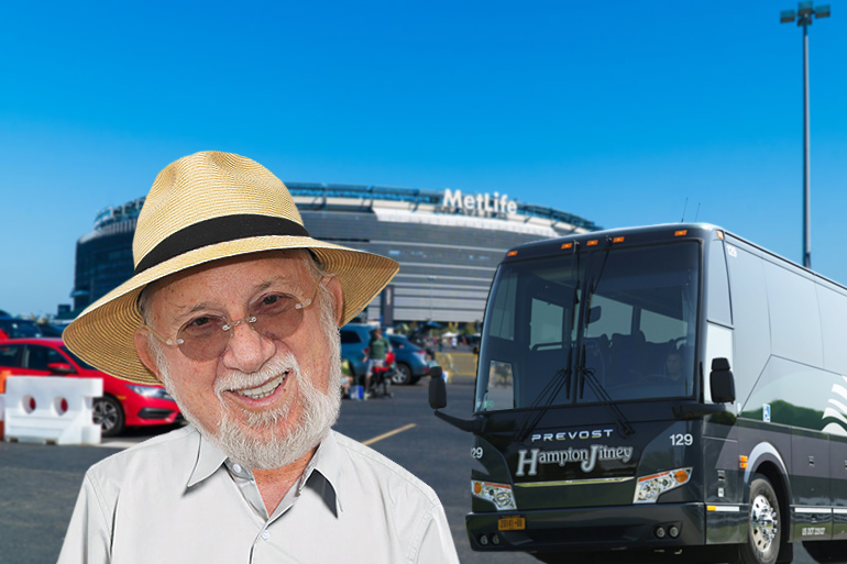 Dan Rattiner and the Hampton Jitney at MetLife Stadium to see the NY Jets