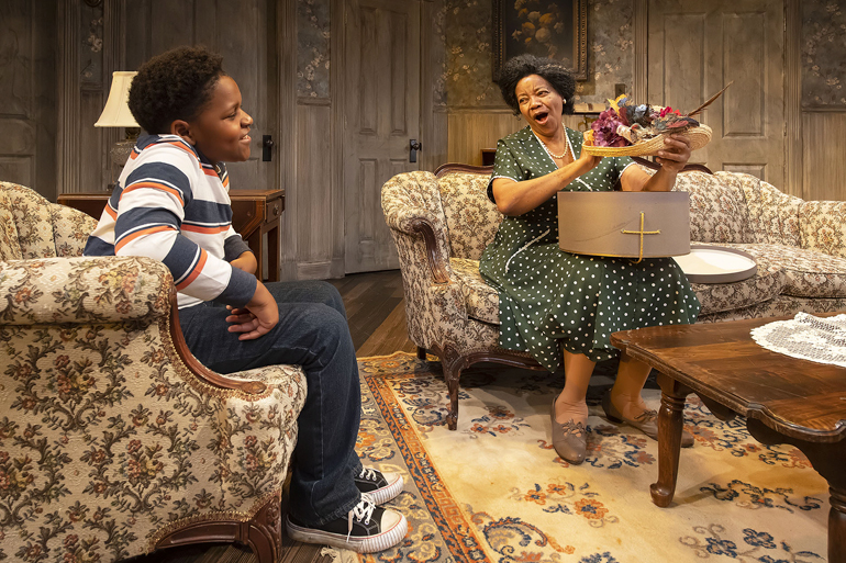 Kaden Amari Anderson and Cooki Winborn in Bay Street Theater's "A Raisin in the Sun"