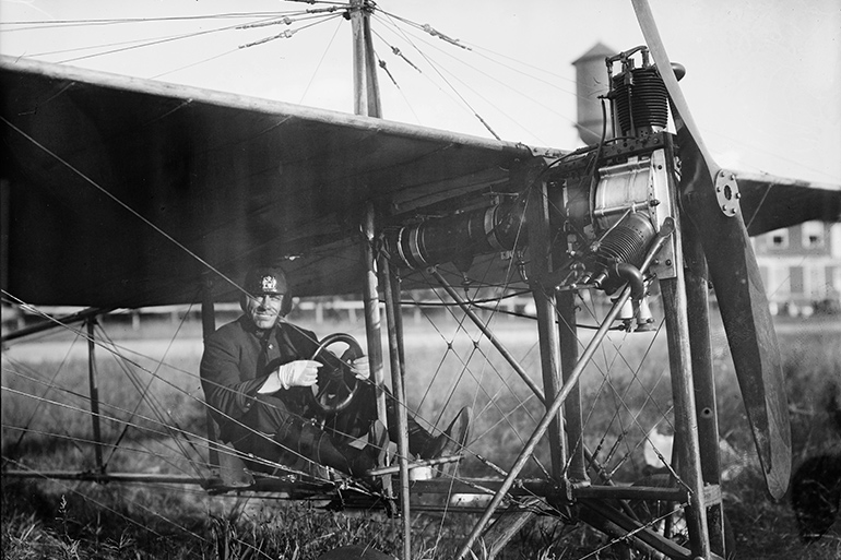 Charles Minthorn Mile-a-Minute Murphy in his monoplane
