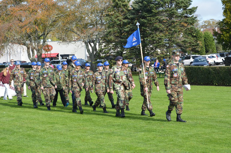 Members of the Civil Air Patrol based at Gabreski Air National Guard Base joined the Veterans Day observance