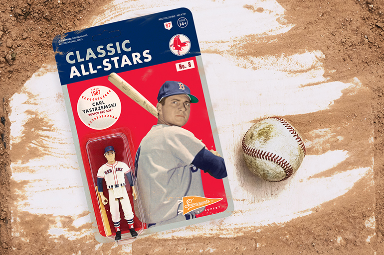 Super7 Supersports Classic All-Stars Carl Yastrzemski action figure on home plate