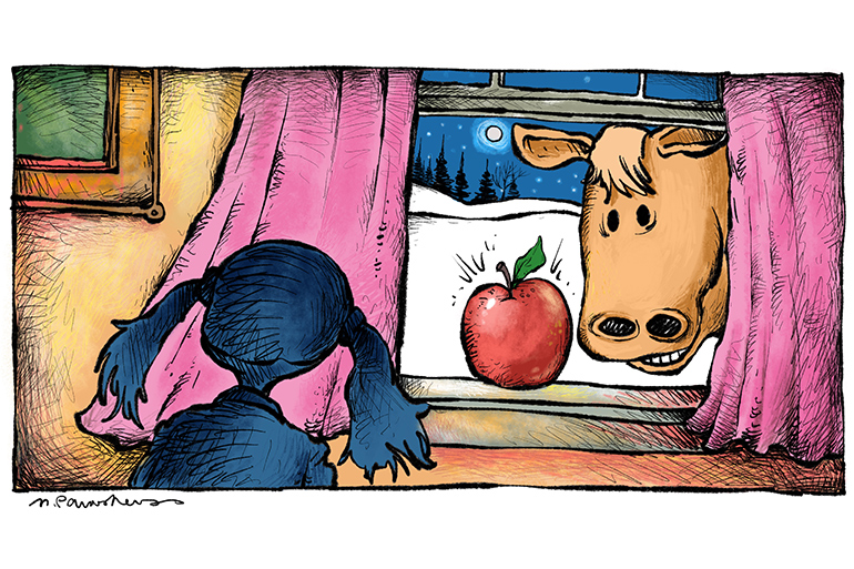 Dan's Annie & Magic 2019 Christmas fable - horse at window
