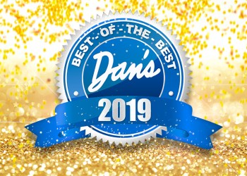Dan's Best of the Best 2019 logo with gold confetti