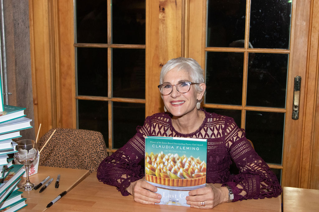 Claudia Fleming with The Last Course cookbook