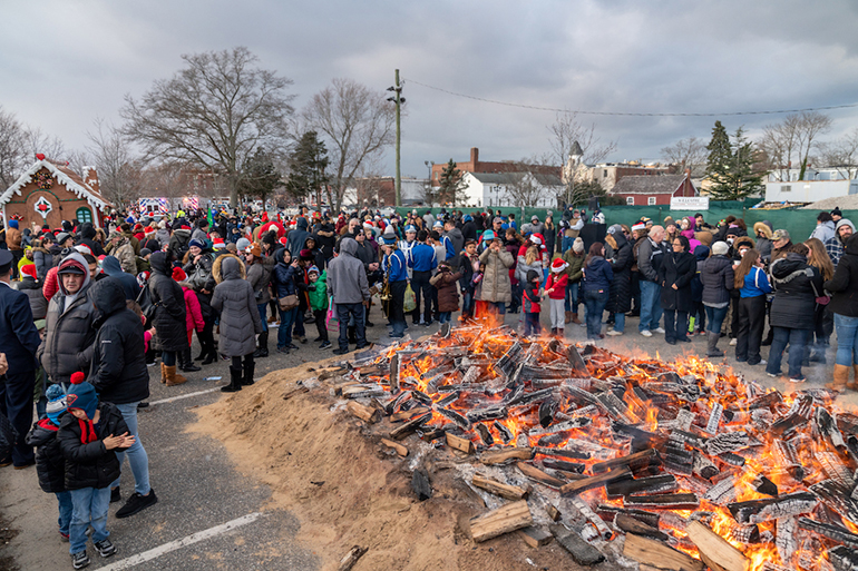 The Riverhead Business Improvement District’s annual holiday bonfire