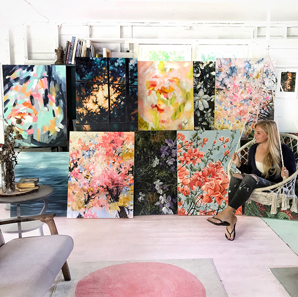 Emma Ballou in her art studio