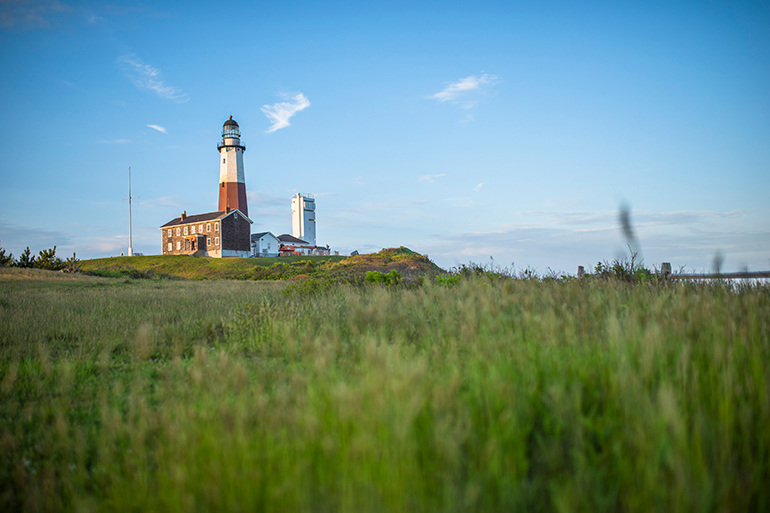 Montauk Lighthouse with grass
