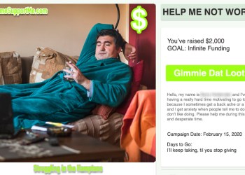 A typical predatory ComeSupportMe campaign