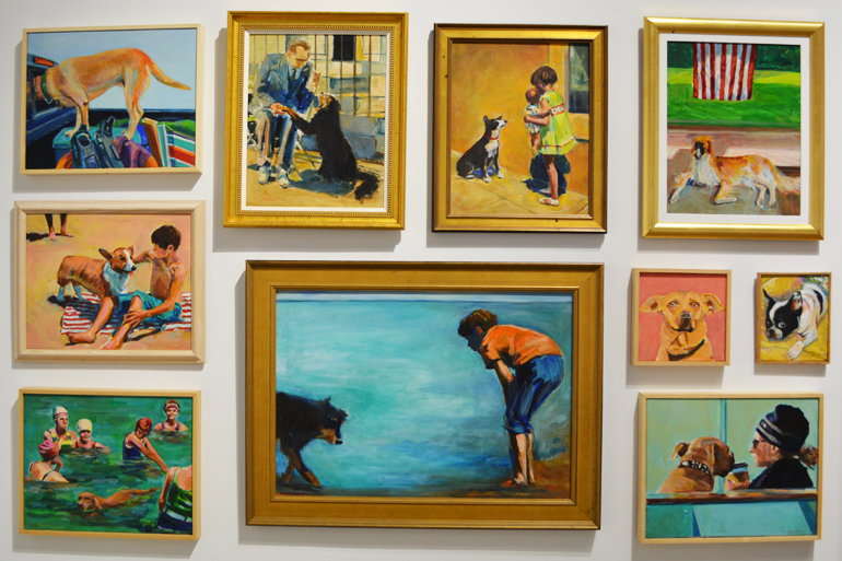 Dogs are a common sight in Dinah Maxwell Smith's paintings