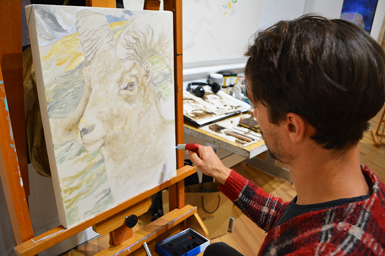 Franco Cuttica "drawing" with fire