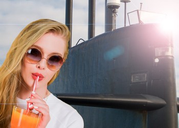 Brooklyn Jayne Ronsen aboard the Hamptons Police Submarine