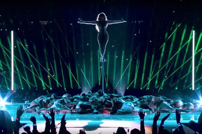 Jennifer Lopez performs in the Super Bowl LIV Halftime Show
