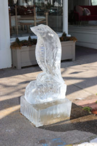 Fishers Home Furnishings ice sculpture by Rich Daly